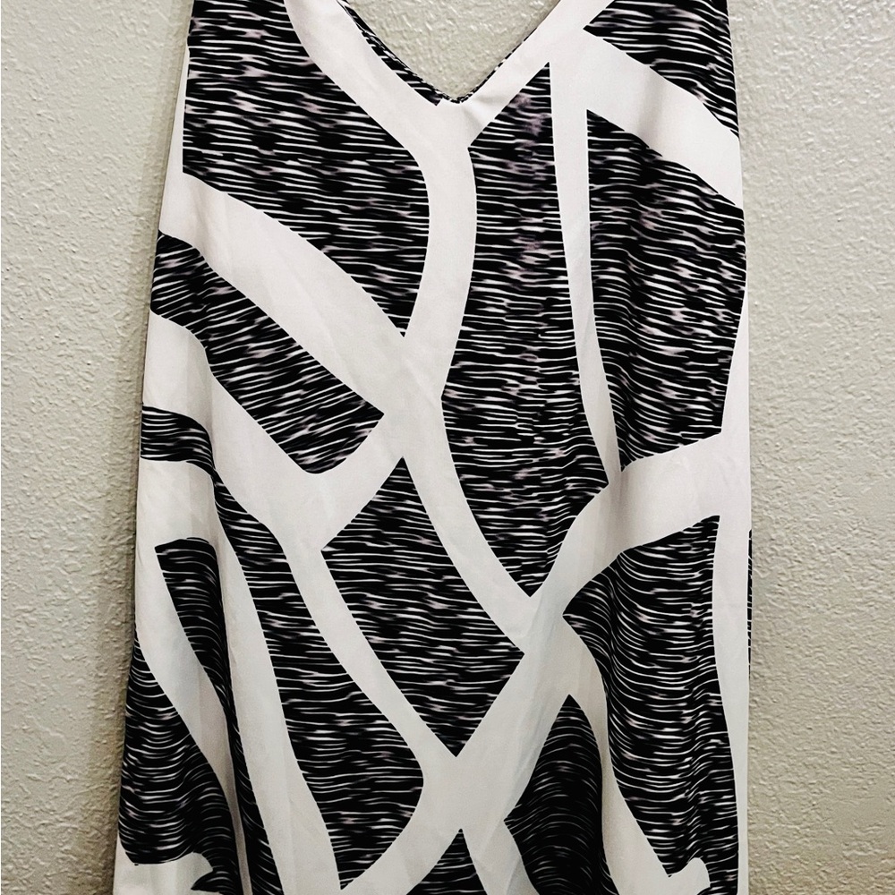 Elegant Black and White Midi Dress